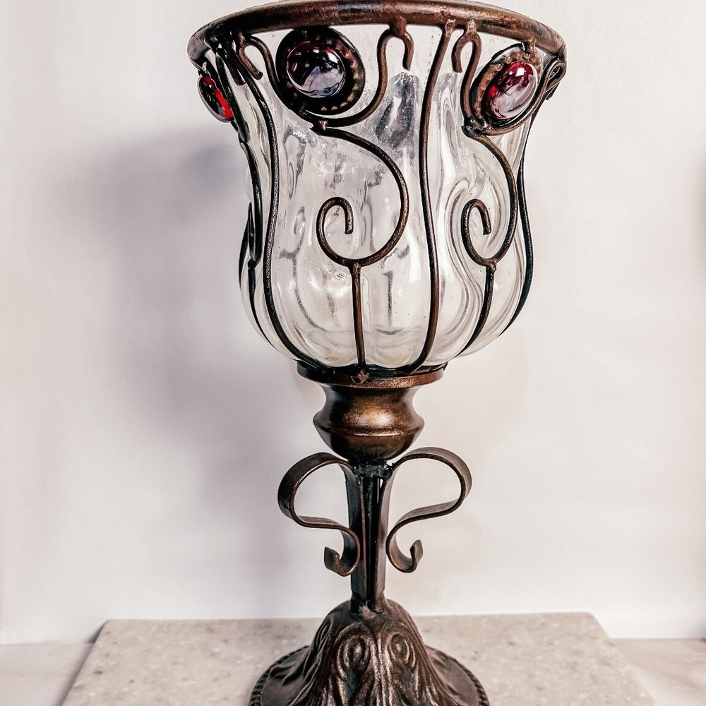 Bubble Glass Pedestal Vase